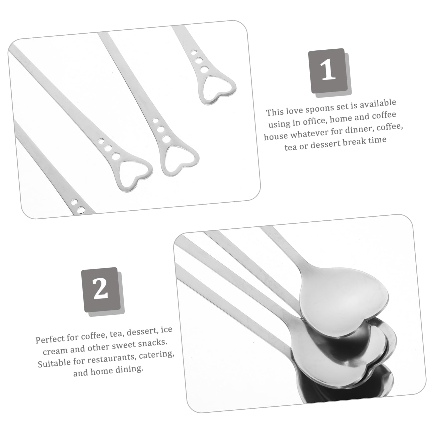 Buy Heart Shape Spoons Heart Flatware 4pcs Coffee Spoon Set